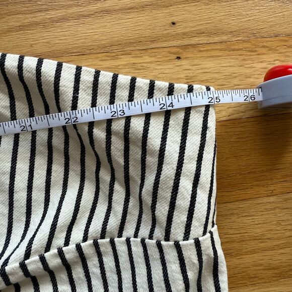 Future Collective Striped One Shoulder Denim Cropped Top Black White Sz XL - Picture 5 of 10